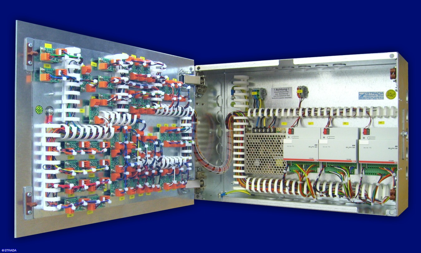 Lageplantableaus, Leuchtschaltbild, Anzeigetableau, Meldetableau, Lageplantableau und Blindschaltbild Folienfront - EIB-Lageplantableau mit Folienfront