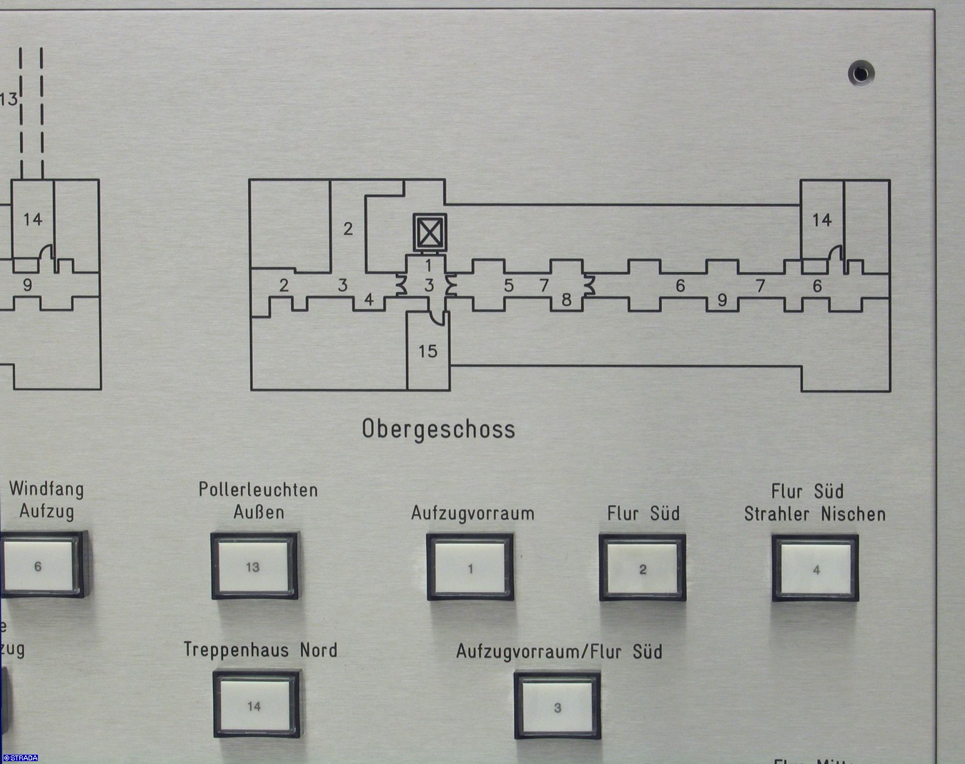 Lageplantableaus, Leuchtschaltbild, Anzeigetableau, Meldetableau, Lageplantableau und Blindschaltbild Frontplatte V2a - Edelstahl Lageplantableau graviert