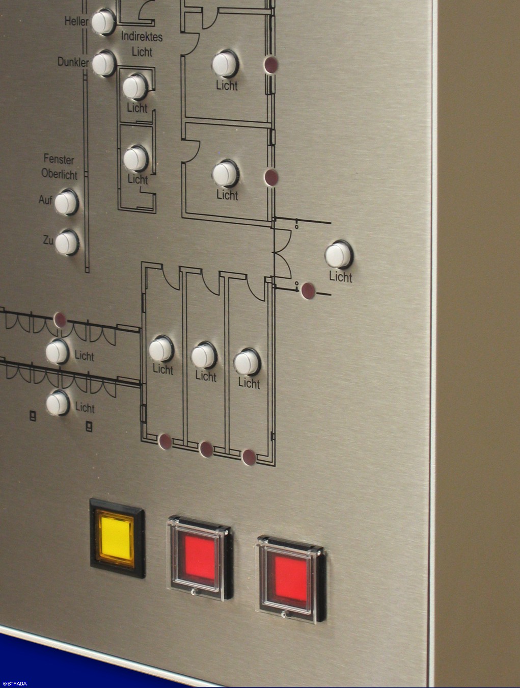 Lageplantableaus, Leuchtschaltbild, Anzeigetableau, Meldetableau, Lageplantableau und Blindschaltbild Frontplatte V2a - V2a Lageplan