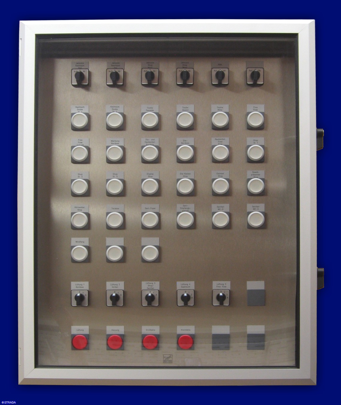 Bedientableau, Steuertableau, Schalttafel und Steuertafel Frontplatte V2a - Tableau m. Rahmen u. Sichtfenster