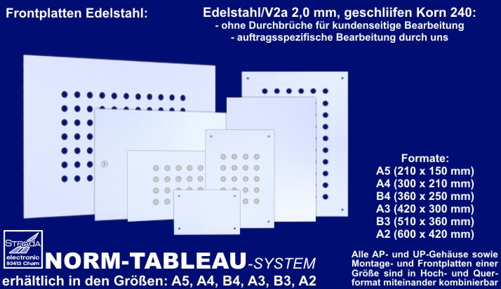 Norm-Tableau-System Frontplatten Edelstahl (V2a)