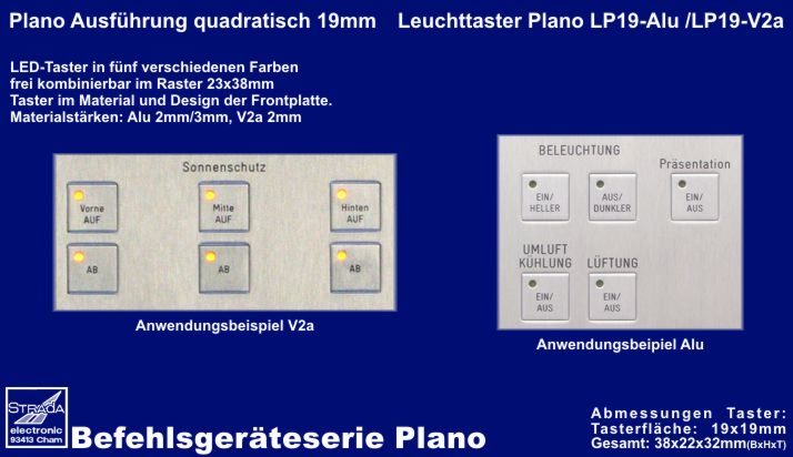 Befehlsgerteserie Plano quadratisch 19mm