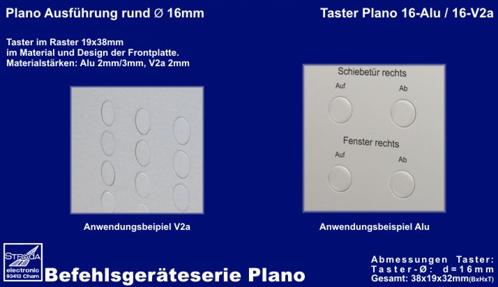 Befehlsgerteserie Plano rund 16mm