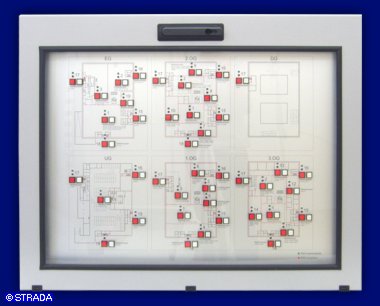 Brandmeldetableau, Entrauchungstableau - RWA Lageplantableau im AP-Geh�use