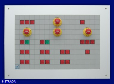 Bedientableau, Steuertableau, Schalttafel und Steuertafel Front in Mosaiktechnik - Mosaiktableau im Norm-UP-Geh&auml;use B3