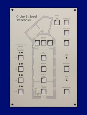 Kirchentableau sonstige Montage - Kirchenlageplantableau T&uuml;reinbau 2-farbig