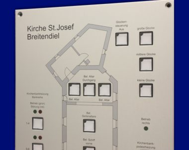 Kirchentableau sonstige Montage - Kirchenlageplantableau T&uuml;reinbau 2-farbig