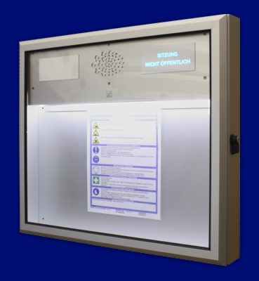 Geh�use und Frontplatte -Information und Aushang - Aushang- und Informationspanel Sitzungssaal