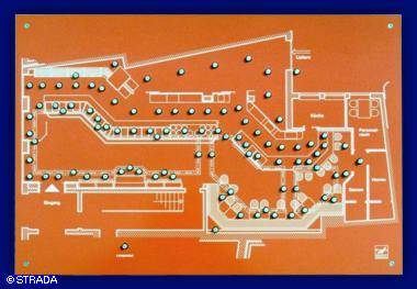 Lageplantableaus, Leuchtschaltbild, Anzeigetableau, Meldetableau, Lageplantableau und Blindschaltbild Frontplatte Alu - Gro&szlig;gastst&auml;tte
