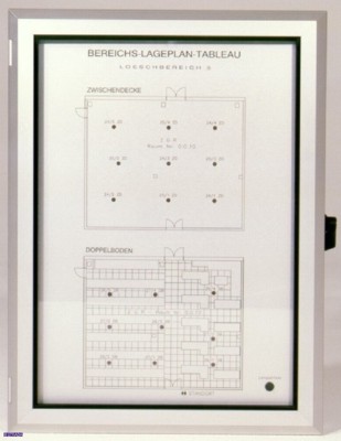 Brandmeldetableau, Entrauchungstableau - BMA-Tab. mit Sichtt&uuml;r