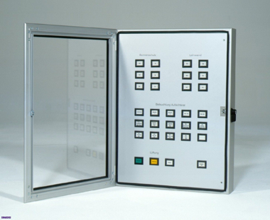 Bedientableau, Steuertableau, Schalttafel und Steuertafel Frontplatte Alu AP - Lichtsteuerung AP/T&uuml;r