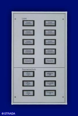 Bedientableau, Steuertableau, Schalttafel und Steuertafel Frontplatte Alu AP - Licht und Sonnenschutz