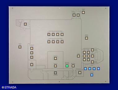 Lageplantableaus, Leuchtschaltbild, Anzeigetableau, Meldetableau, Lageplantableau und Blindschaltbild Frontplatte Alu - Lageplan AP-Geh.