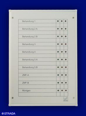 Bedientableau, Steuertableau, Schalttafel und Steuertafel Frontplatte Alu AP - Anzeige Arztpraxis