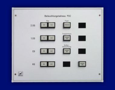 Bedientableau, Steuertableau, Schalttafel und Steuertafel Frontplatte Alu AP - Beleuchtung Playout-Center