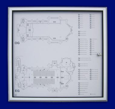 EIB-Lageplantableau Frontplatte Alu - EIB-Tab. mit Sichtt&uuml;r