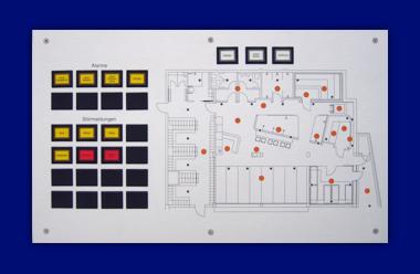 EIB-Lageplantableau Frontplatte Alu - Zentrale Lichtsteuerung