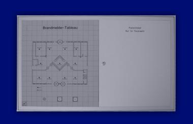 Brandmeldetableau in Mosaiktechnik - Mosaik-Lageplan m. Einstellfach2