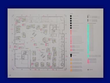 Lageplantableaus, Leuchtschaltbild, Anzeigetableau, Meldetableau, Lageplantableau und Blindschaltbild Frontplatte Alu - Lageplan UP Bank