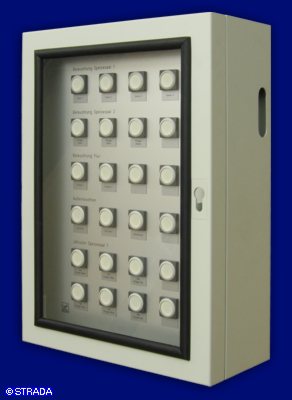 Bedientableau, Steuertableau, Schalttafel und Steuertafel Frontplatte Alu AP - Steuertableau im AP-Geh&auml;use mit Sichtt&uuml;r