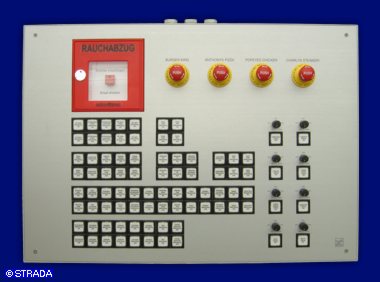 Bedientableau, Steuertableau, Schalttafel und Steuertafel Frontplatte Alu AP - Steuertableau im AP-Geh&auml;use
