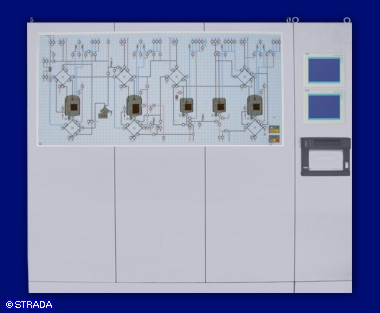 Flie�schaltbilder - Front in Mosaiktechnik - V2a-Schaltwarte<BR>in Sonderanfertigung